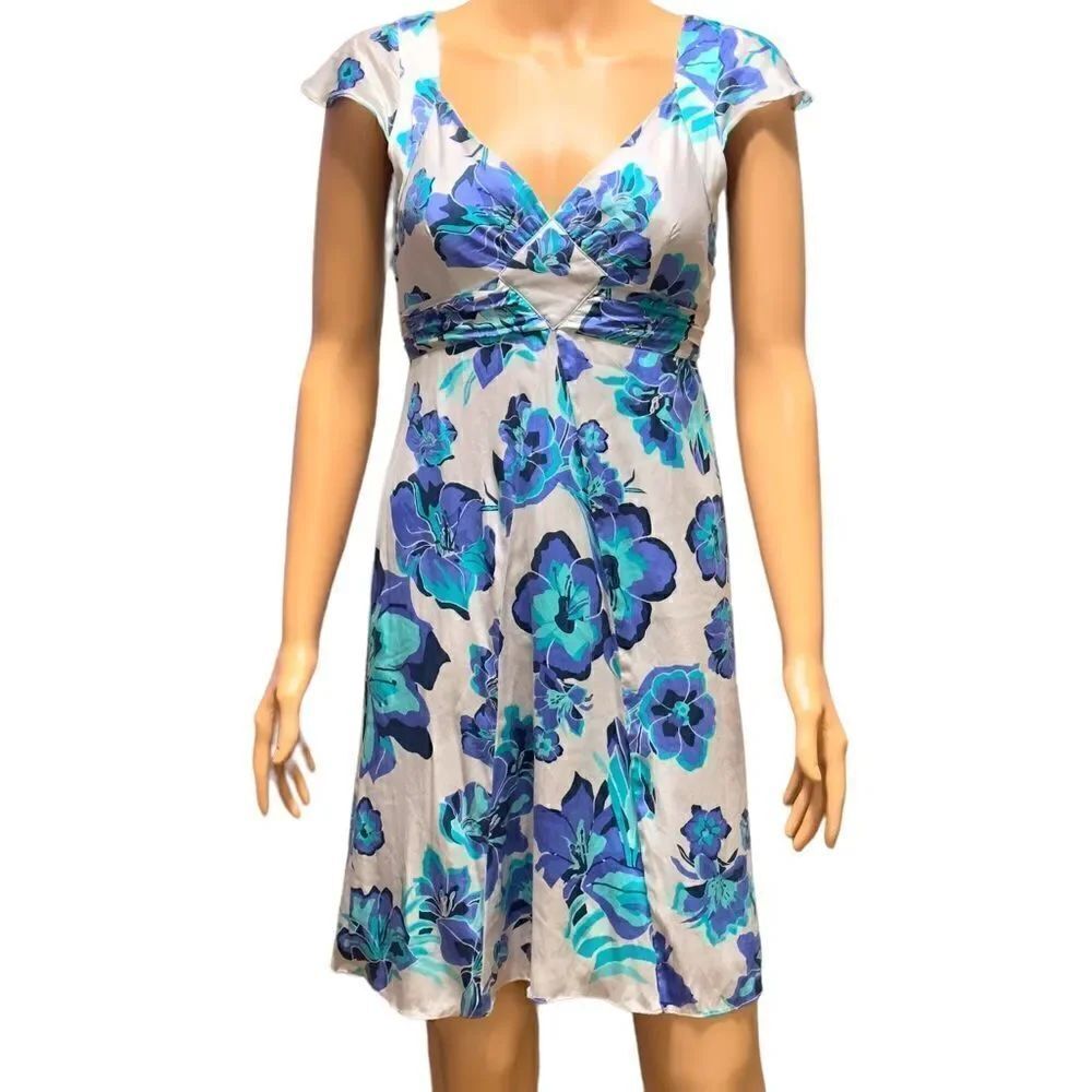 Guess 95% Silk Empire Cut Self-Tie Belt Dress Size 1
